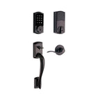 Premis Touchscreen Smart Lock Single Cylinder Venetian Bronze Electronic with Avalon Handleset and Tustin Lever