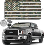 Autoamerics 1-Piece Windshield Sun Shade ERDL Camo American Flag USA  - Foldable Car Front Window Sunshade for Most Sedans SUV Truck - Blocks Max UV Rays and Keeps Your Vehicle Cool - X-Large