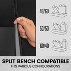 BDK PolyPro Car Seat Covers Full Set in Charcoal on Black – Front and Rear Split Bench Seat Covers for Cars, Easy to Install Car Seat Cover Set, Car Accessories for Auto Trucks Van SUV