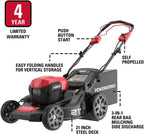 Powerworks XB 40V 21" Brushless Cordless Push Mower, Electric Self-Propelled Lawn Mower for Garden, with 4Ah Battery and Charger Included