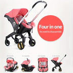 Effortless Baby Strolling, 4-in-1 Foldable Stroller For Use In Shopping Malls, Supermarkets, And Outdoors,  Thanksgiving, Christmas, Year Gift
