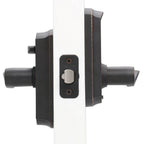 Camelot Aged Bronze Electronic Door Lock with Accent Door Lever