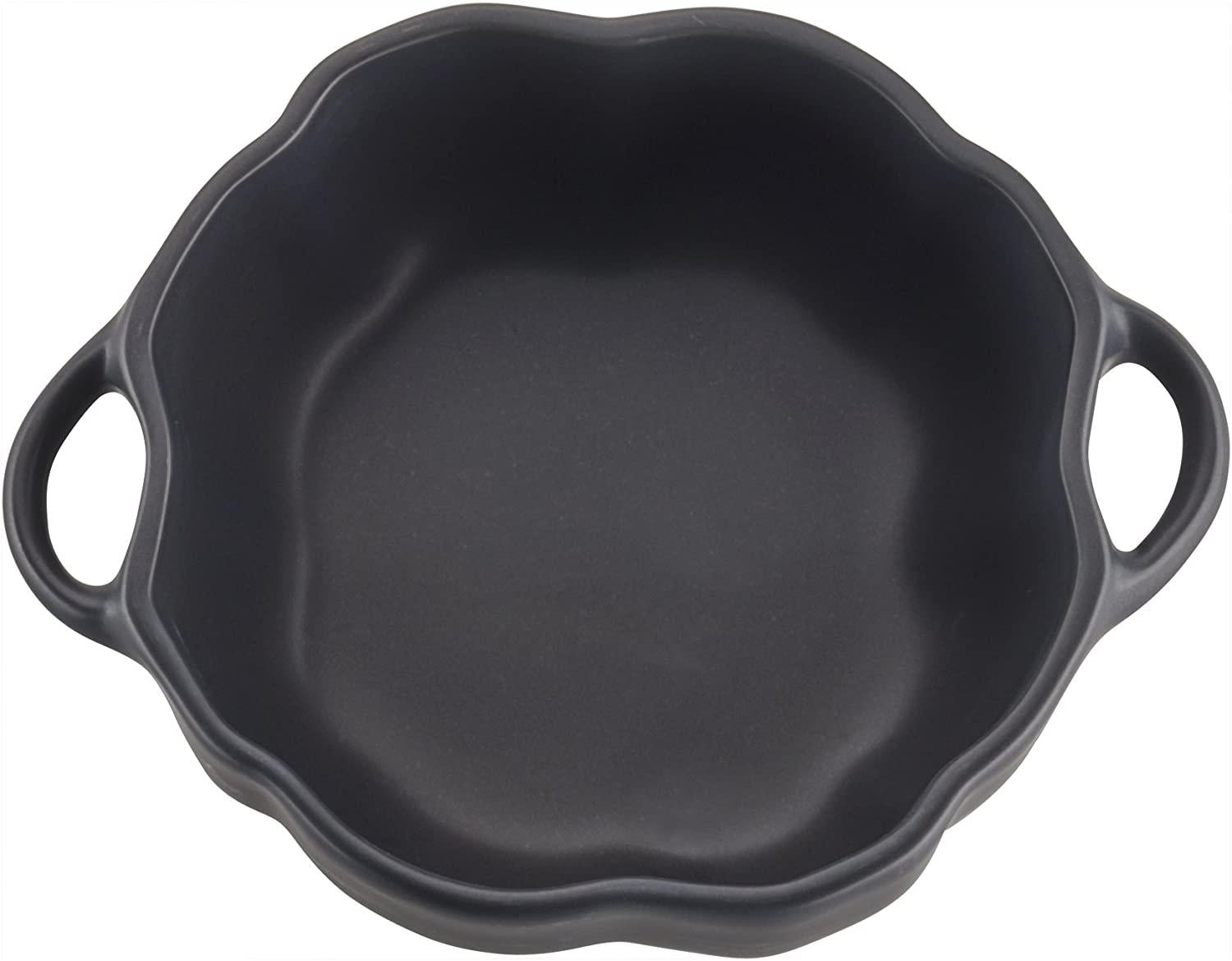 STAUB Ceramic Pumpkin Dish, .75 Qt, 24-oz, Matte Black, Oven Safe