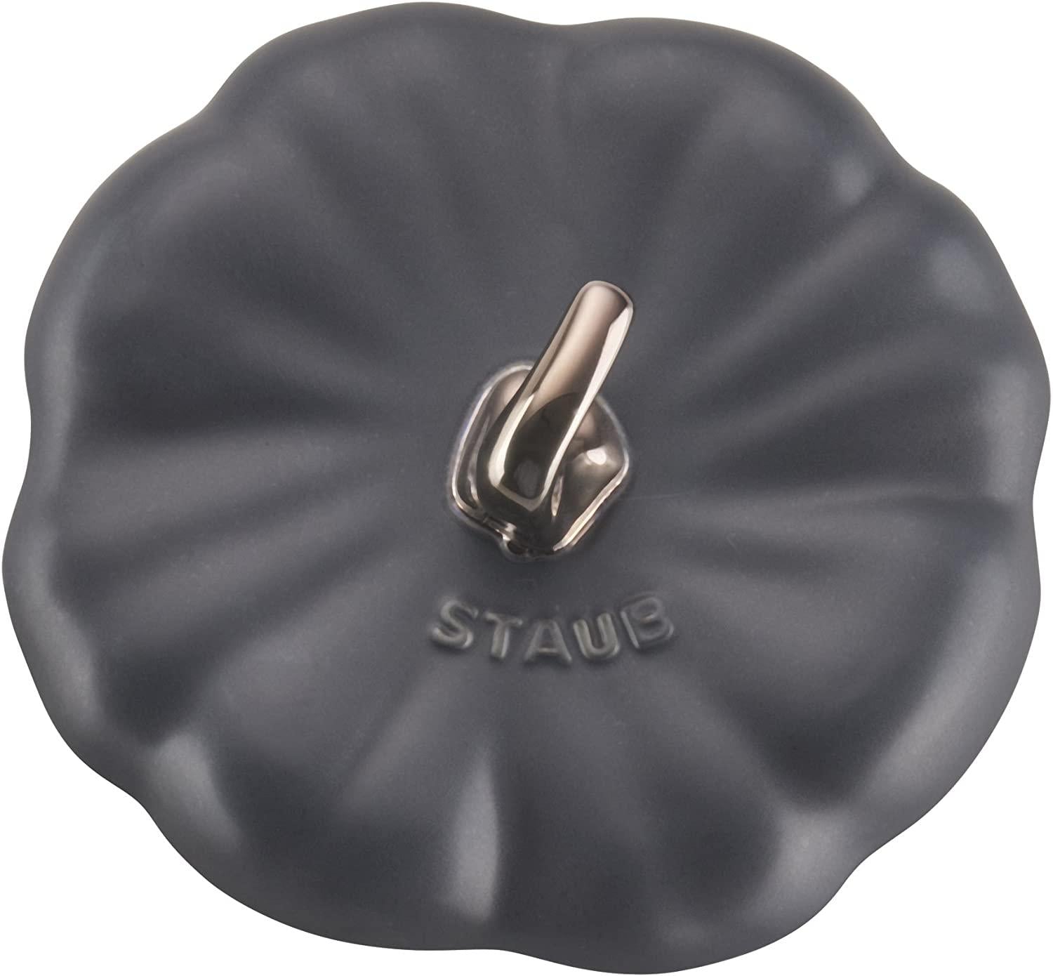 STAUB Ceramic Pumpkin Dish, .75 Qt, 24-oz, Matte Black, Oven Safe