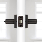 Halifax Square Venetian Bronze Keyed Entry Door Lever Featuring SmartKey Security