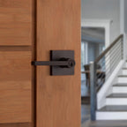 Halifax Square Venetian Bronze Keyed Entry Door Lever Featuring SmartKey Security