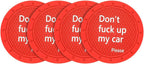 8sanlione Car Cup Coaster, 4Pcs 2.75 Inch Auto Cup Holder Insert Coasters, Non-Slip Waterproof Embedded Drink Mat, Automotive Interior Accessories for Men and Women (D Red/4PCS)