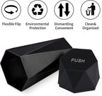 JUSTTOP Car Trash Can with Lid, Diamond  Small Automatic Portable Trash Can, Easy to Clean, Used in Car Home Office Interior Accessories, 2PCS (Black)