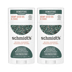 Schmidt's Aluminum Free Natural Deodorant For Women And Men, Hemp Seed Oil &amp; Sage With 24 Hour Odor Protection, Certified Natural, Cruelty Free, Vegan Deodorant 2.65oz 2 Pack