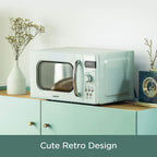 COMFEE' Retro Countertop Microwave Oven with Compact Size, Position-Memory Turntable, Sound On/Off Button, Child Safety Lock and ECO Mode, 0.7Cu.ft/700W, Pastel Green, AM720C2RA-G