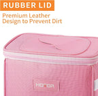 HOTOR Car Trash Can with Lid and Storage Pockets, 100% Leak-Proof Car Organizer, Waterproof Car Garbage Can, Multipurpose Trash Bin for Car - Pink