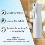 BeautifyBeauties Hair Spray Bottle – Ultra Fine Continuous Water Mister for Hairstyling, Cleaning, Plants, Misting &amp; Skin Care (5 Ounce White 3Pack)