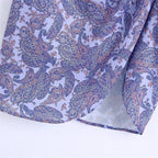 vintage high waist purple wrap midi skirt