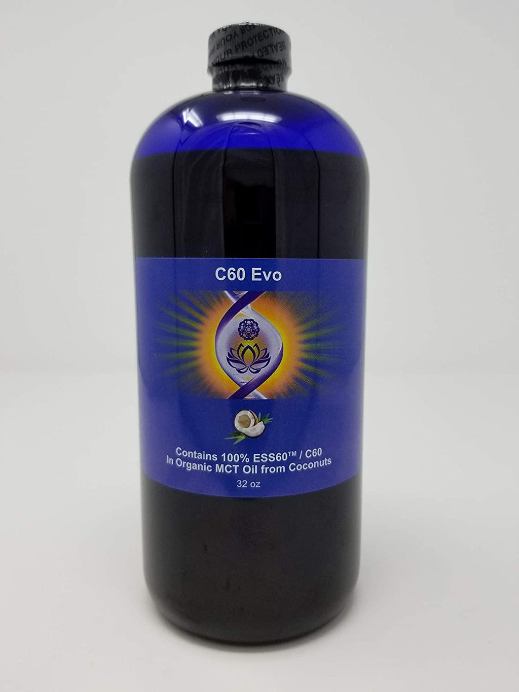 C60 EVO Organic MCT Coconut Oil - 100% Pure ESS60 Supports Joint Pain and Flexibility, Energy and Immunity, Sleep Aid Oil Supplement, 32 oz