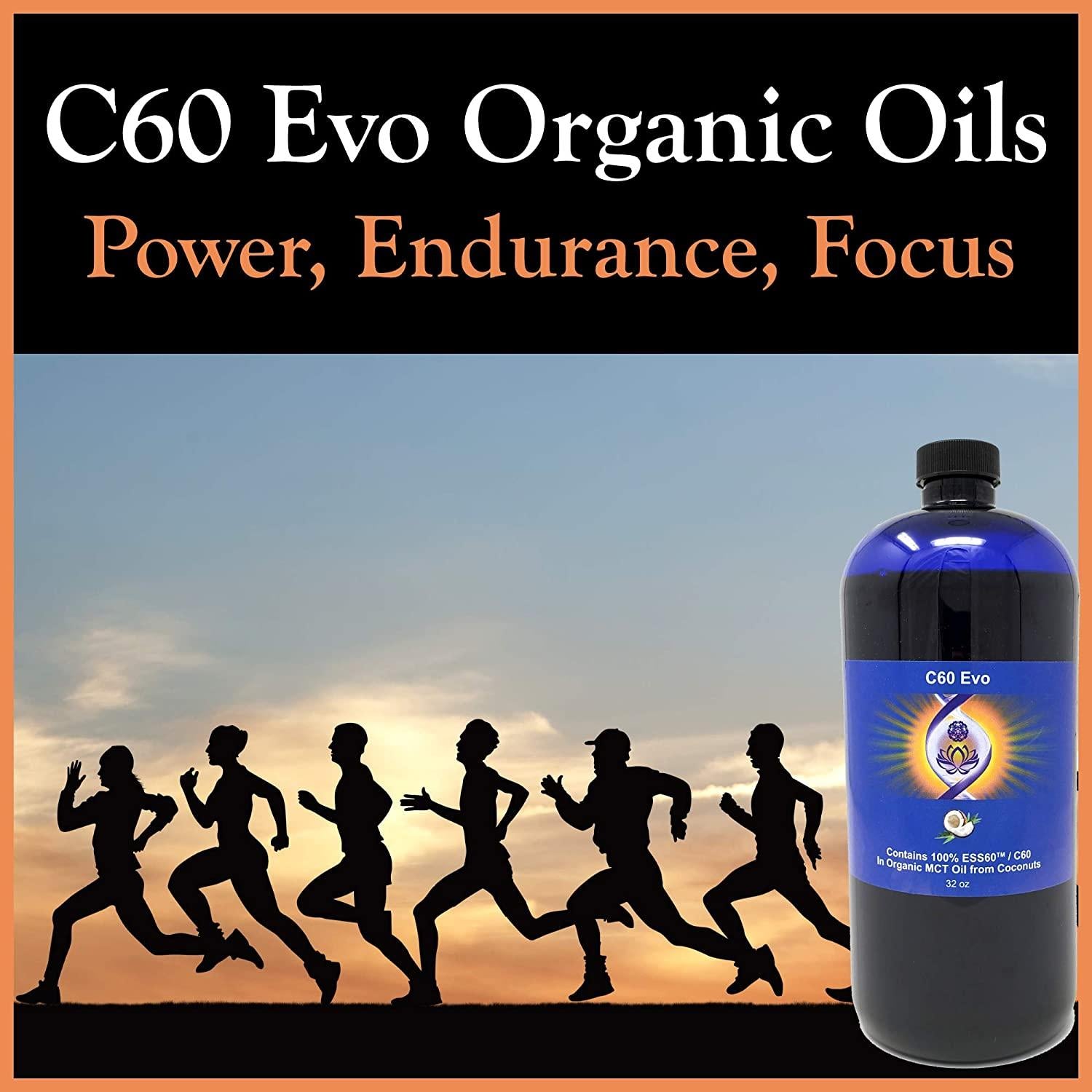 C60 EVO Organic MCT Coconut Oil - 100% Pure ESS60 Supports Joint Pain and Flexibility, Energy and Immunity, Sleep Aid Oil Supplement, 32 oz