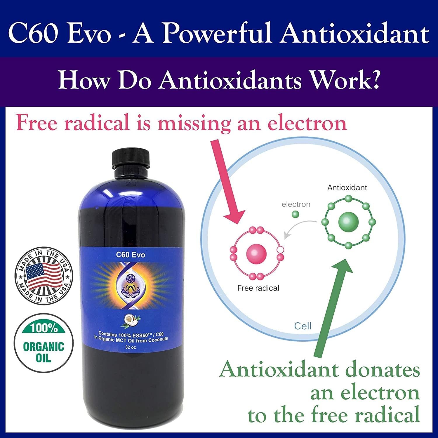 C60 EVO Organic MCT Coconut Oil - 100% Pure ESS60 Supports Joint Pain and Flexibility, Energy and Immunity, Sleep Aid Oil Supplement, 32 oz