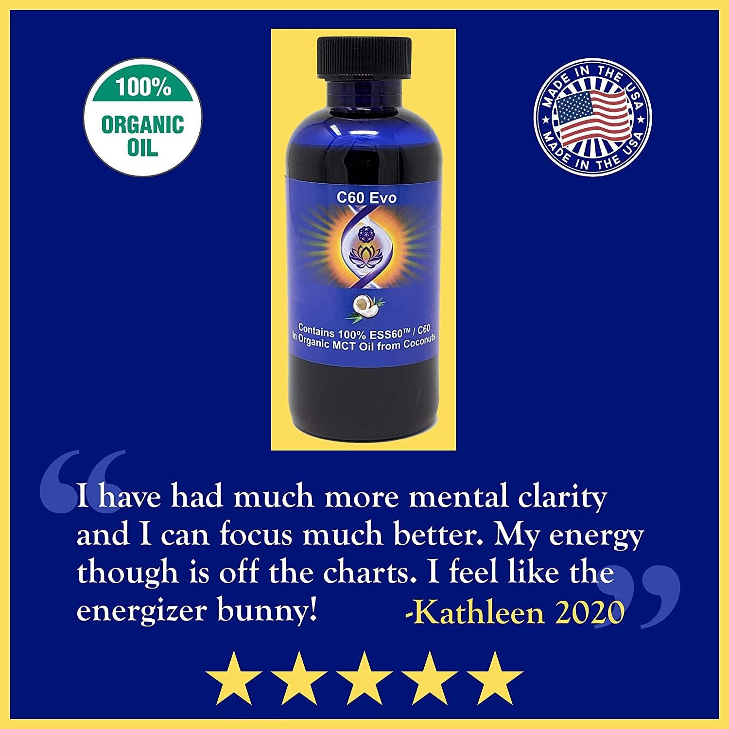 C60 EVO Organic MCT Coconut Oil - 100% Pure ESS60 Supports Joint Pain and Flexibility, Energy and Immunity, Sleep Aid Oil Supplement, 32 oz
