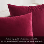 MIULEE Pack of 2 Christmas Velvet Soft Solid Decorative Square Throw Pillow Covers Set Cushion Cases Pillowcases for Sofa Bedroom Couch Car18 x 18 Inch 45 x 45 Cm