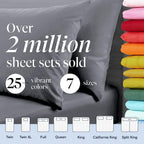 LuxClub 6 PC Queen Sheet Set Bamboo Sheets Deep Pockets 18" Eco Friendly Wrinkle Free Cooling Sheets Machine Washable Hotel Bedding Silky Soft -Silver Queen