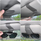 CHOSMOYI Magnetic Leather Sunglass Holder for Car, Sunglasses Clip for Car Visor, Auto Interior Accessories Universal for Different Size Eyeglasses (Grey)