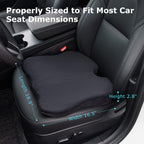 Wedge Seat Cushion for Car Seat Driver/Passenger- Wedge Car Seat Cushions for Driving Improve Vision/Posture - Memory Foam Chair Cushion/Car Seat Cushion for Hip Pain (Velvet Cover,Black)