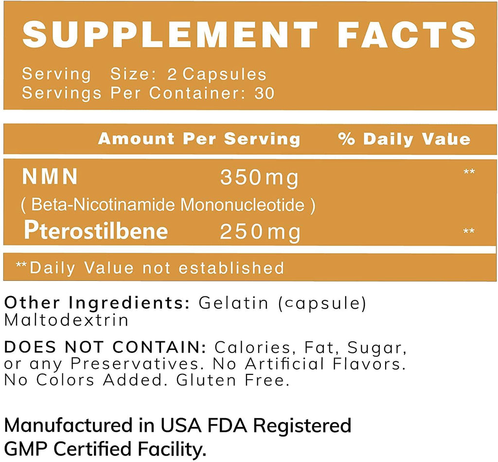 LFC FormuLa NMN Supplement 350mg Serving , High Purity Nicotinamide Mononucleotide Direct NAD+ Supplement, Including Pterostilbene 250mg Better Than Resveratrol