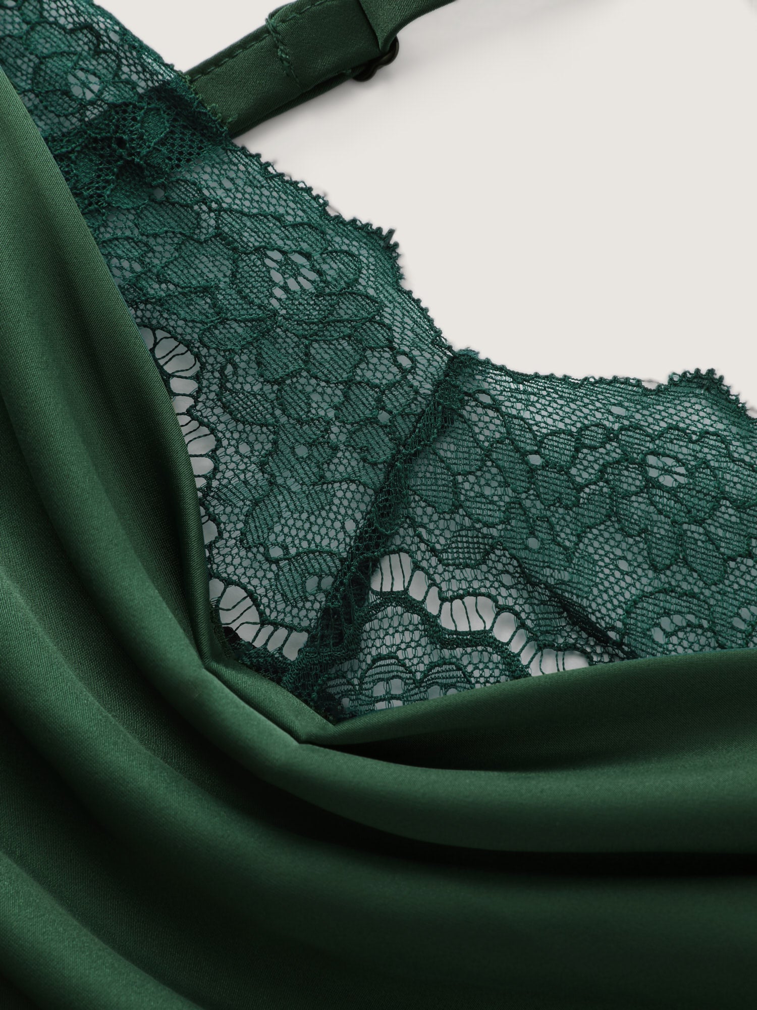 Cowl Neckline Lace Trim Two-Piece Lounge Set
