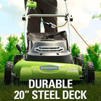 Greenworks 12 Amp 20-Inch 3-in-1Electric Corded Lawn Mower, 25022