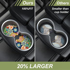 Nipichsha Car Cup Holder Coasters, Car Coasters for Cup Holders, 2 Pack Universal Anti Slip Insert Coaster, Rubber Car Cup Mat with A Finger Notch, Cute Car Interior Accessories for Women Men(Mandala)