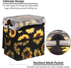 Vankor Cute Trash Can for Automotive Car, Trash Bag Bin Hanging Waterproof Leak Proof Vehicle Garbage Cans Sunflower
