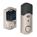 Camelot Satin Nickel Connect Smart Door Lock with Alarm