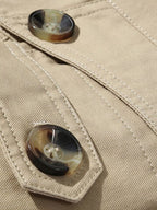 business casual coat washed cotton turndown collar jacket for men