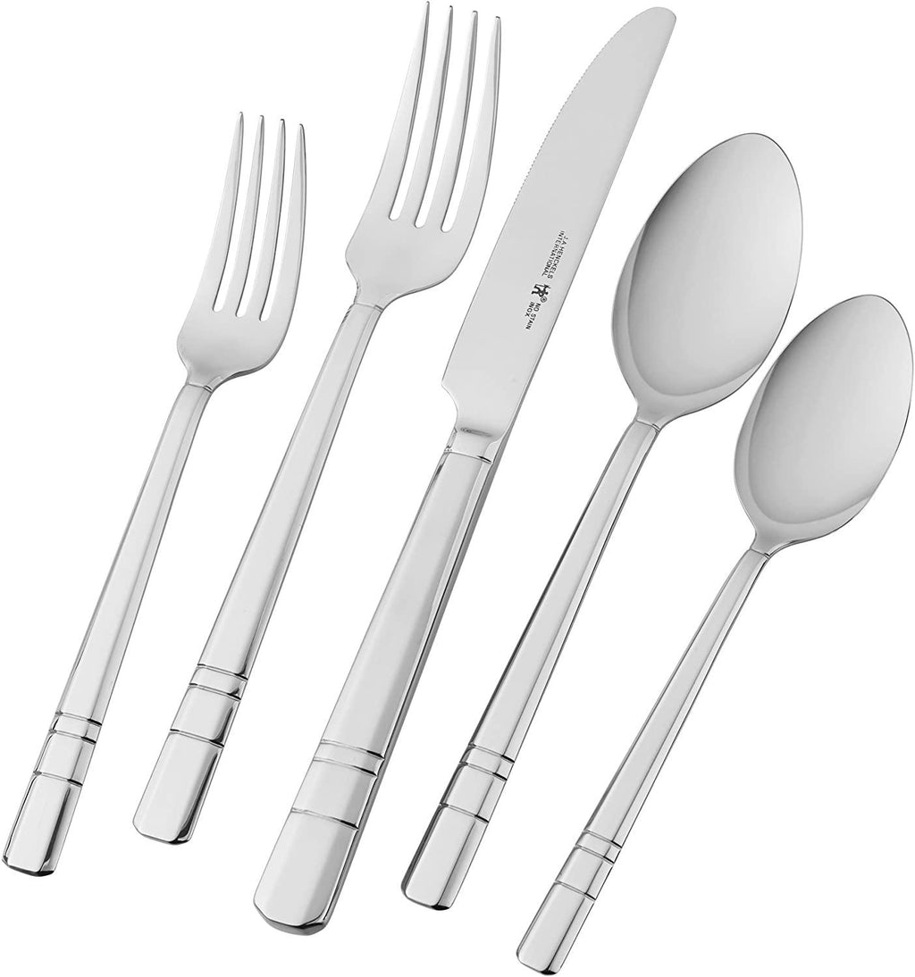 HENCKELS Madison Square 18/10 Stainless Steel Flatware Set, 20-piece, Silver