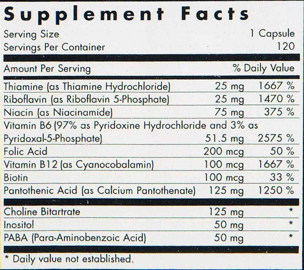 Nutricology Super B Vitamins, Vegicaps, 120-count (Pack of 12)