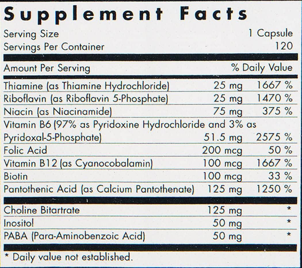 Nutricology Super B Vitamins, Vegicaps, 120-count (Pack of 12)