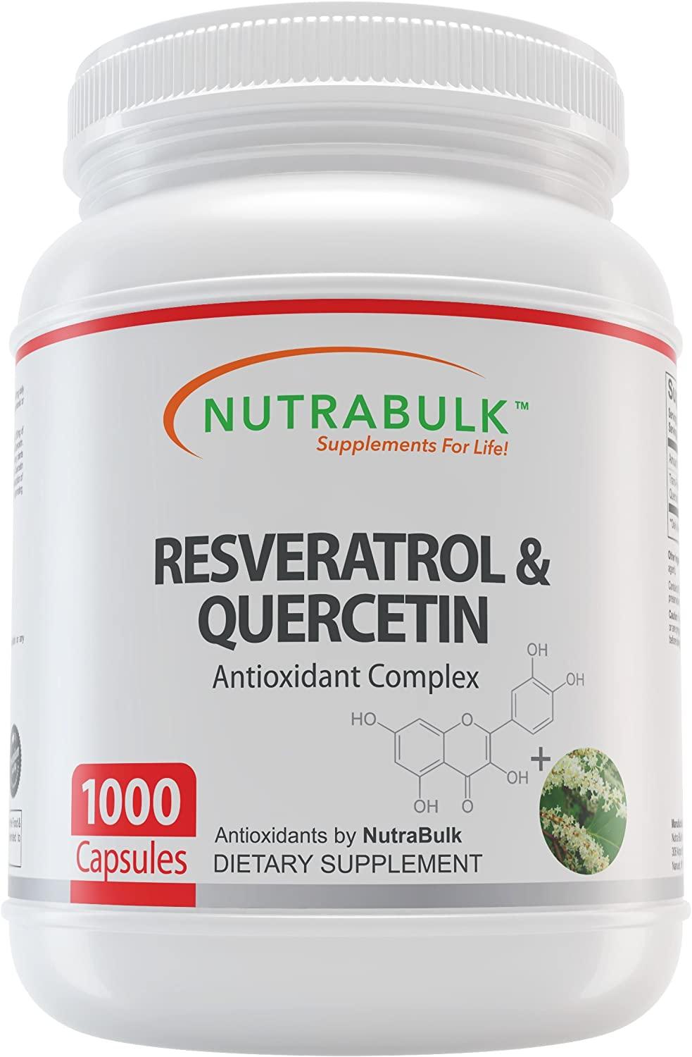 NutraBulk Resveratrol 250mg / Quercetin 120mg Capusules 1000 Count