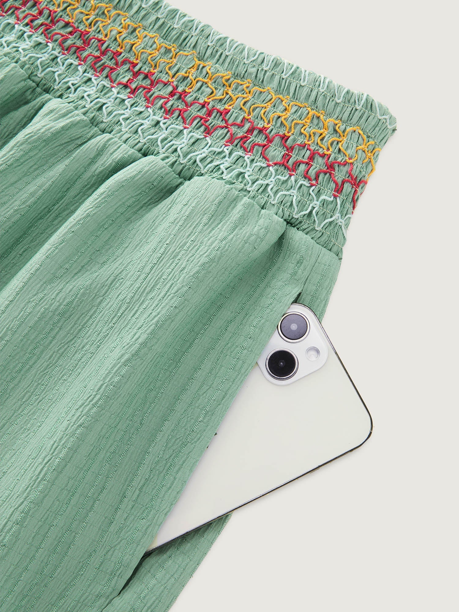 Tiered Shirred Waist Flare Pants