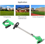 SAHAPA 21V Cordless Grass Trimmer with Steel Blades Mini Mower Weed, Cordless Weed Brush Cutter Kit Pruning Cutter Garden Tools, Battery Charger Included