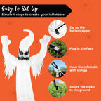 12 Ft Tall Halloween Inflatable Scary Spooky Ghost Inflatable Yard Decoration with Build-in LEDs Blow Up Inflatables for Halloween Party Indoor, Outdoor, Yard, Garden, Lawn Decorations