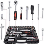 Peixiang Sturdy 61 pcs/Set Socket Wrench Set Spanner Car Machine Repair Service Tools Kit with Heavy Duty Ratchet Hardware Tool Kits Safety
