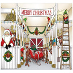 7 ft. x 8 ft. Santa's Reindeer Barn Holiday GaraDoor Decor Mural for Single Car Garage