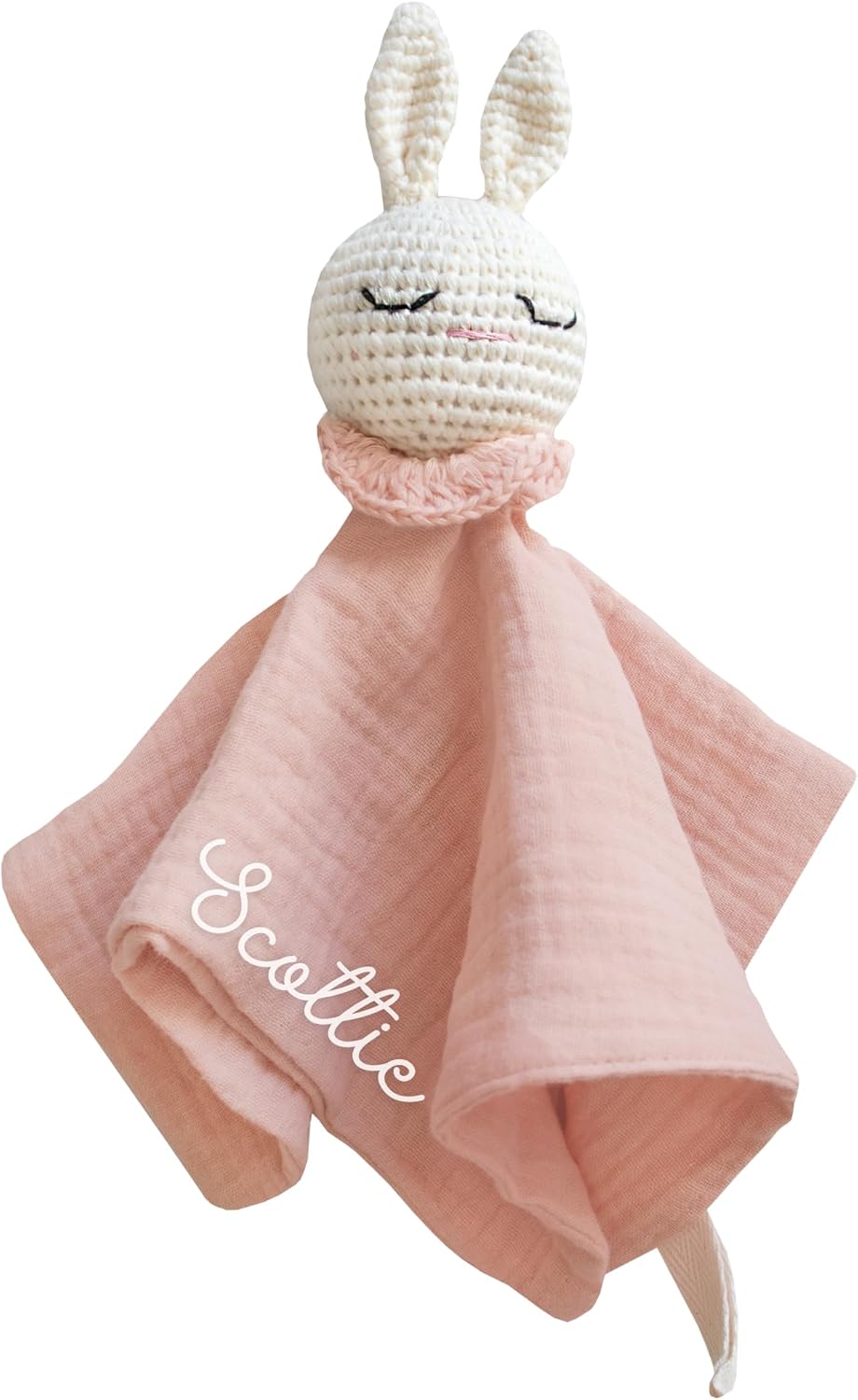 Personalized Bunny Lovey – Baby’s First Easter Gift – Custom Name Security Blanket for Infant or Toddler – Soft Plush Bunny Blanket for Boys & Girls – Easter Basket Filler Newborn Gift