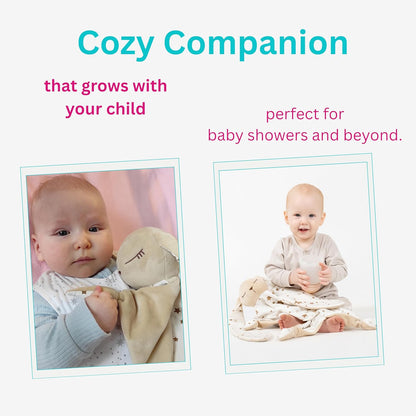 Gender Neutral Baby Gift – Bunny Lovey Security Blanket, Soft Bunny Baby Blanket for Infants & Toddlers, Soft Cuddly Snuggle Toy for Boys or Girls, Big Size 16in