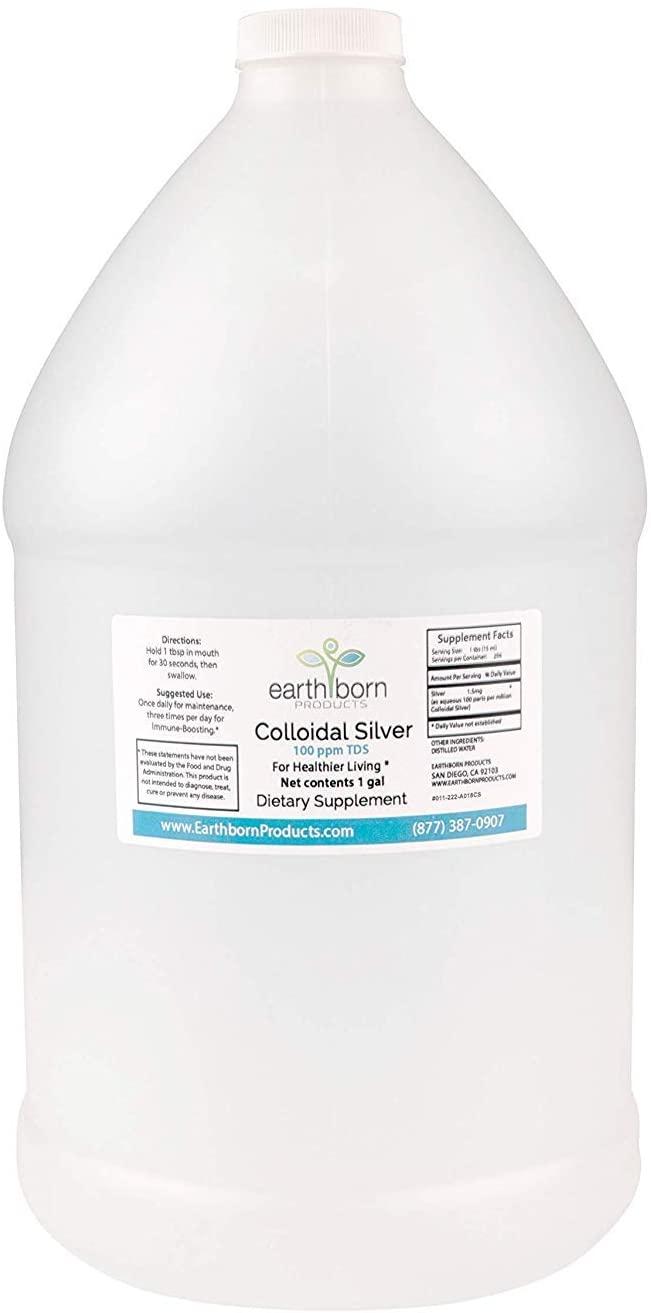 Monatomic Colloidal Silver, 100 ppm, Immune Support - 1 Gallon Bottle