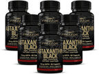 FREZZOR New Zealand Astaxanthin Black with UAF1000+, Anti-Aging, Skin, Eye, Nerve, Muscle Recovery, Cardiovascular and Immune Support Antioxidant Supplement, 12mg Astaxanthin, 180 Servings, 6 Bottles