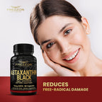 FREZZOR New Zealand Astaxanthin Black with UAF1000+, Anti-Aging, Skin, Eye, Nerve, Muscle Recovery, Cardiovascular and Immune Support Antioxidant Supplement, 12mg Astaxanthin, 180 Servings, 6 Bottles