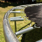 JumpOval 10' x 15' Trampoline, with Two Basketball Hoops, Blue/Yellow
