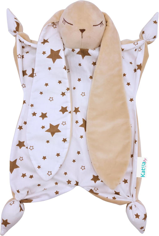 Gender Neutral Baby Gift – Bunny Lovey Security Blanket, Soft Bunny Baby Blanket for Infants & Toddlers, Soft Cuddly Snuggle Toy for Boys or Girls, Big Size 16in