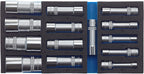 Hazet Socket Set 163-459/15, Square Hollow 12.5 mm (1/2 inch), External hex Traction Profile, Number of Tools: 15, Colour, Size