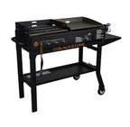 Griddle and Charcoal Grill Combo Flat Top Gas Hibachi Station